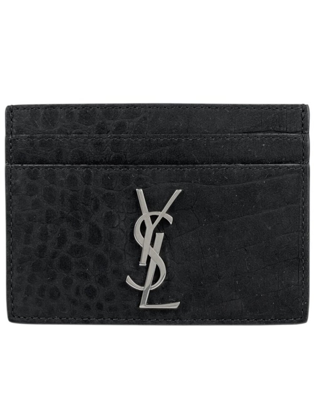 Saint Laurent Card Case Suede Black